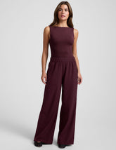 red pants with back and side pockets.
